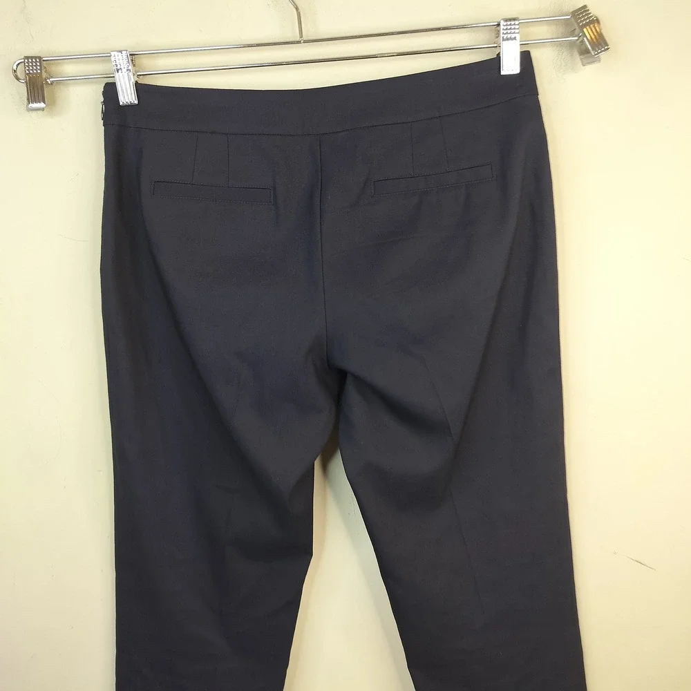 Tory Burch Ankle Pants 6 Womens Career Office Cotton Stretch Navy Blue